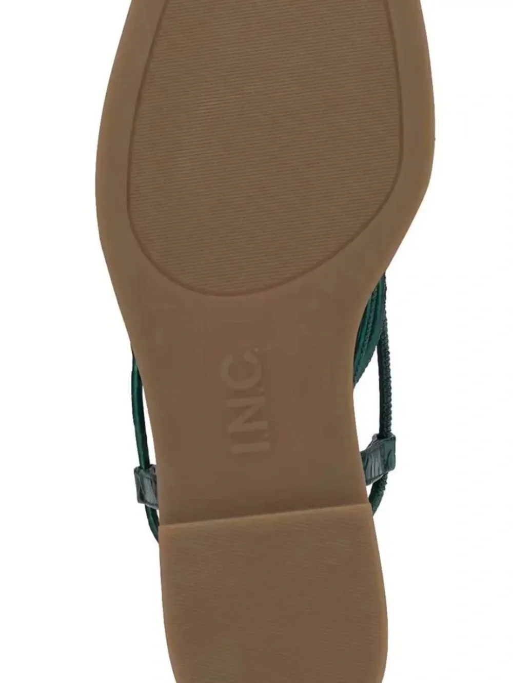 I.N.C. Gilma Flower Flat Metallic Green Viking Gladiator Goddess Sandals Size 6